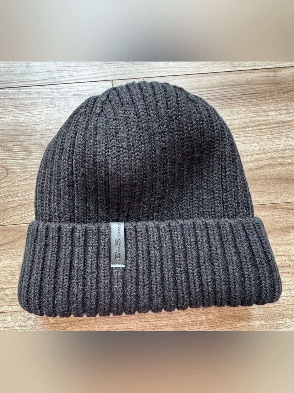 Ben Sherman cuffed knit beanie Black ribbed fleece lined warm hat